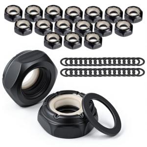16 PCS Skateboards Washers Skateboard Truck Nuts Skate Truck Hardwares Skateboard-Truck Hardware Longboard Accessories for Longboard (Black)