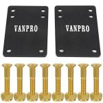 vanpro Longboard Skateboard 1/8" Riser Pads PU Shock Pads Hardware Mounting Screws Nuts(Snow Golden, Pack of 1 Set)