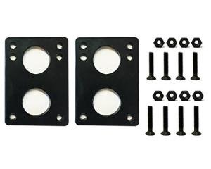 VJ Longboard Skateboard Riser Pads 6mm (1/4 ") Black w/Skateboard Screws Hardware BK 1.25 "(6mm Riser w 1.25inch Screws)