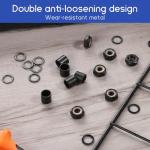 Xyembu 16 Pcs Skateboard Lock Nuts Set, Skateboard Hardware Kit, Hardware Repair Kit, Skate Accessories with Skateboards Truck Nuts, Skateboards Truck Axle Washers