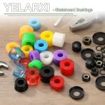 YELARXI Skateboard Bushings, Skateboard Truck Rebuild Long-Board Kit Bushings Washers Pivot Cups-Fitting for (Outdoor Skateboard Parts) 92A & PU & Black