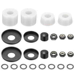 YELARXI Skateboard Bushings, Skateboard Truck Rebuild Long-Board Kit Bushings Washers Pivot Cups-Fitting for (Outdoor Skateboard Parts) 92A & PU & White