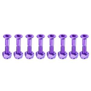 PATIKIL 1" Skateboard Hardware Bolt, 8 Set Carbon Steel Truck Mounting Screws Bolts Nuts Set for Skateboard Cruiser, Purple