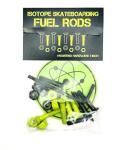 Isotope Skateboarding Fuel Rods – 1-Inch Skateboard Hardware, Black and Fluorescent Green, Set of 8