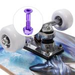 PATIKIL 1" Skateboard Hardware Bolt, 8 Set Carbon Steel Truck Mounting Screws Bolts Nuts Set for Skateboard Cruiser, Purple
