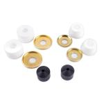 maxfind Skateboard Bushings Set (2 Top/2 Bottom Bushings +2 Pivot Cups + 4 Washers) - 95A & 98A Hardness for Stable Ride ，Compatible with Skateboard/Longboard Trucks(White + Gold)