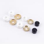 maxfind Skateboard Bushings Set (2 Top/2 Bottom Bushings +2 Pivot Cups + 4 Washers) - 95A & 98A Hardness for Stable Ride ，Compatible with Skateboard/Longboard Trucks(White + Gold)