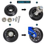 TOBWOLF 30PCS Inline Skate Replacement Shaft, Aluminum Alloy Skate Wheel Bearing Stepped Spacer, Roller Skate Replacement Accessories with Axle & Axles Screws & Wrench