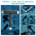 Jizmo Skateboard Trucks, High Rebound Skateboard Cruiser Wheels 60mm, Skateboard Bearings ABEC-9, Skateboard Tool, Skateboard Pads, Skateboard Hardware Combo Starter Set(Blue)