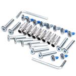 TOBWOLF 30PCS Inline Skate Replacement Shaft, Aluminum Alloy Skate Wheel Bearing Stepped Spacer, Roller Skate Replacement Accessories with Axle & Axles Screws & Wrench