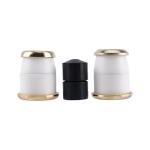 maxfind Skateboard Bushings Set (2 Top/2 Bottom Bushings +2 Pivot Cups + 4 Washers) - 95A & 98A Hardness for Stable Ride ，Compatible with Skateboard/Longboard Trucks(White + Gold)