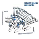 TOBWOLF 30PCS Inline Skate Replacement Shaft, Aluminum Alloy Skate Wheel Bearing Stepped Spacer, Roller Skate Replacement Accessories with Axle & Axles Screws & Wrench