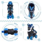Kids Roller Skates for Boys - Blue for Big Kids Age 7 8 9 10 - Adjustable All Light up Wheels Indoor Outdoor Sports Birthday Gift for Son and Grandson