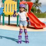 MammyGol Roller Skates for Kids Girls, Adjustable Quad Skates with Light Up Wheels for Ages 3-12, Best Birthday Gift for Outdoor Sports