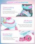Sportneer Kids Roller Skates with Protective Gear Set, 4 Size Adjustable Girls Roller Skates with 8 Flash LED Wheels, Safe & Fun Skates for Toddlers Ages 3-12 Indoor Outdoor Use