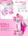 Sowume Adjustable Kids Roller Skates for Girls and Women, All 8 Wheels of Girl's Skates Shine, Safe and Fun Illuminating for Beginner