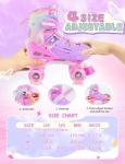 2PM SPORTS Roller Skates Girls Ages 5-8 8-12 3-5 4-7 6-12 10-12 with Light Up Wheels, Outdoor Indoor Girls Rollerskates for Kids Beginner Size 10C 11C 12C 13C 1 2 3 4 5 6 Pink Butterfly