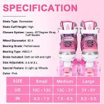 Sowume Adjustable Kids Roller Skates for Girls and Women, All 8 Wheels of Girl's Skates Shine, Safe and Fun Illuminating for Beginner