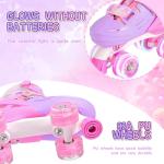 2PM SPORTS Roller Skates Girls Ages 5-8 8-12 3-5 4-7 6-12 10-12 with Light Up Wheels, Outdoor Indoor Girls Rollerskates for Kids Beginner Size 10C 11C 12C 13C 1 2 3 4 5 6 Pink Butterfly