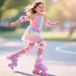 2PM SPORTS Roller Skates Girls Ages 5-8 8-12 3-5 4-7 6-12 10-12 with Light Up Wheels, Outdoor Indoor Girls Rollerskates for Kids Beginner Size 10C 11C 12C 13C 1 2 3 4 5 6 Pink Butterfly