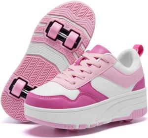 ANEFUN Roller Skate Shoes for Kids Girls Boys Detachable Wheeled Fashion Sneakers