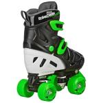 Roller Derby Trac Star Adjustable Skates for Kids, Beginners, Youth Black/Green Size Large (3-6)