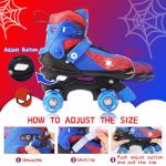 Roller Skates for Boys Girls,4 Size Adjustable Skates with Light up Wheels