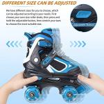 Nattork Kids Roller Skates for Boys Girls, 4 Sizes Adjustable Quad Skates with Light up Wheels,Beginner Kids Roller Skates Indoor Outdoor