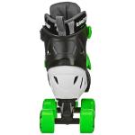 Roller Derby Trac Star Adjustable Skates for Kids, Beginners, Youth Black/Green Size Large (3-6)
