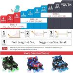 Roller Skates for Boys Girls,4 Size Adjustable Skates with Light up Wheels