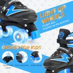 SUPER YOUNGSTER Adjustable Roller Skates Boys Kids Ages 5-8 8-12 Roller Skates Girls with Light up Wheels, Fun Rollerskate for Youth Toddlers
