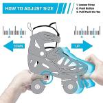 Roller Derby Trac Star Adjustable Skates for Kids, Beginners, Youth Black/Green Size Large (3-6)