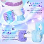 MammyGol Kids Roller Skates for Girls or Boys, 4 Size Adjustable Roller Skates for Little Kid with Beautiful Butterflies, Beginner Kids Light up Roller Quad Skates Indoor Outdoor (Purple)