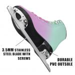 MammyGol Classic Ice Figure Skates for Womens/Misses/Girls Lace up with Stainless Steel Blade Light Support Ice Figure Skates in Red Teal Color