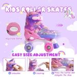 METROLLER Kids Roller Skates Girls Ages 4-6 5-8 8-12 Adjustable Toddler Roller Skates Shining Wheels Little Unicorn Sports Outdoors