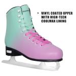 MammyGol Classic Ice Figure Skates for Womens/Misses/Girls Lace up with Stainless Steel Blade Light Support Ice Figure Skates in Red Teal Color