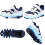 HANSYBAY Roller Shoes Boys LED Lights Up Sneakers with Wheels Removable Lightweight Roller Skates Girls Beginners Trainers Skate Comfortable Sports Footwear USB Charge Sneaker Kids Gifts Little Kid13