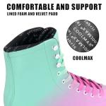 MammyGol Classic Ice Figure Skates for Womens/Misses/Girls Lace up with Stainless Steel Blade Light Support Ice Figure Skates in Red Teal Color