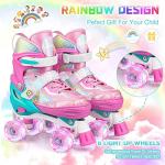 Roller Skates for Kids Girls Boys 4 Size Adjustable Kids Roller Skates with Wheels Light up for Children, Teens, Beginner & Advance, Indoor Outdoor