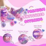 METROLLER Kids Roller Skates Girls Ages 4-6 5-8 8-12 Adjustable Toddler Roller Skates Shining Wheels Little Unicorn Sports Outdoors