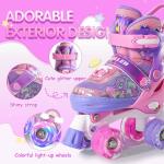 METROLLER Kids Roller Skates Girls Ages 4-6 5-8 8-12 Adjustable Toddler Roller Skates Shining Wheels Little Unicorn Sports Outdoors