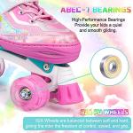 Roller Skates for Kids Girls Boys 4 Size Adjustable Kids Roller Skates with Wheels Light up for Children, Teens, Beginner & Advance, Indoor Outdoor