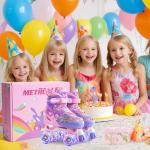 METROLLER Kids Roller Skates Girls Ages 4-6 5-8 8-12 Adjustable Toddler Roller Skates Shining Wheels Little Unicorn Sports Outdoors