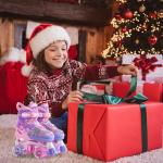 METROLLER Kids Roller Skates Girls Ages 4-6 5-8 8-12 Adjustable Toddler Roller Skates Shining Wheels Little Unicorn Sports Outdoors