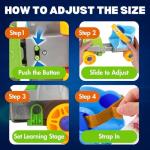 Adjustable Easy Training Inline Rollerskates - Beginner-Friendly Quad-Style 4 Wheel Inline Roller Skates Training for Kids, Toddler, and Children (Green)