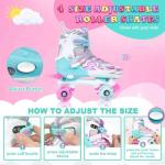 Pliimona Star Wing Roller Skates for Toddlers & Kids - 4 Size Adjustable Light Up Patines para Niñas, Battery-Free All Illuminating Wheels, Ideal Gift for Girls Ages 3-12