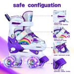 SHDSL Girls Roller Skates for Kids Beginners, Adjustable Roller Skates with All Light Up Wheels, Roller Skate for Girls Shine Fun Illuminating Roller Skate for Boys Beginners patines para niñas