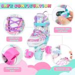 Pliimona Star Wing Roller Skates for Toddlers & Kids - 4 Size Adjustable Light Up Patines para Niñas, Battery-Free All Illuminating Wheels, Ideal Gift for Girls Ages 3-12