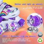 SHDSL Girls Roller Skates for Kids Beginners, Adjustable Roller Skates with All Light Up Wheels, Roller Skate for Girls Shine Fun Illuminating Roller Skate for Boys Beginners patines para niñas