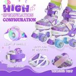 PAPAISON Adjustable Roller Skates for Girls Illuminating Wheels, Kids Toddler Rollerskates Ages 4-6 5-8 8-12